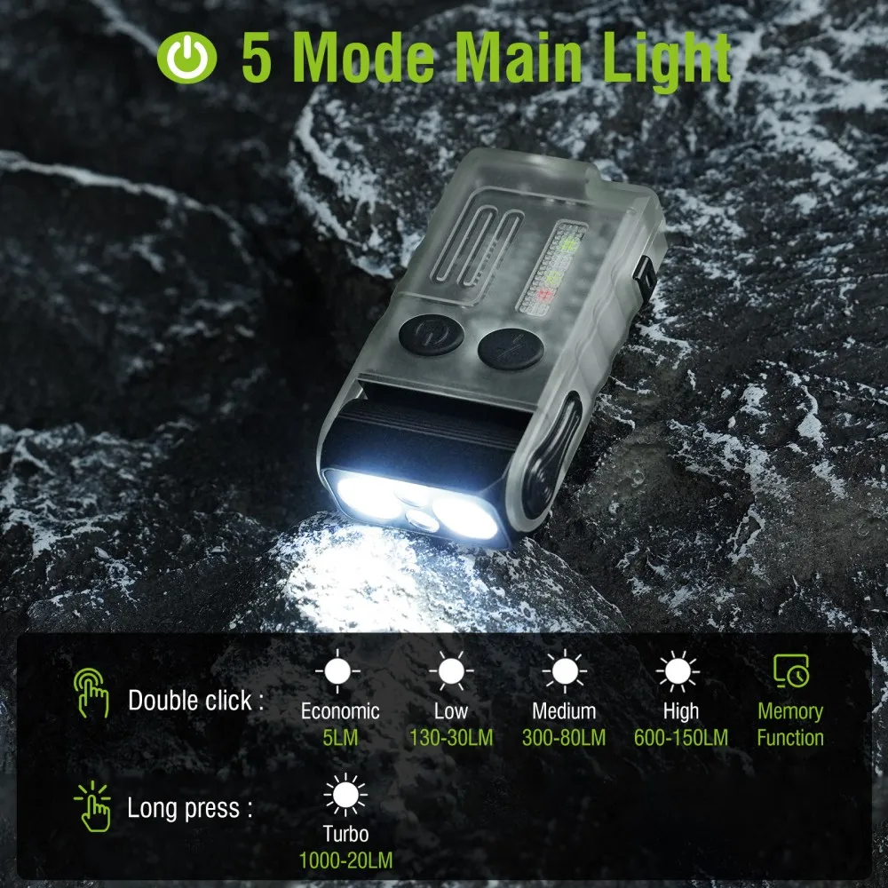 BORUiT V20 Buzzer EDC LED port - Fishing Light avis et prix